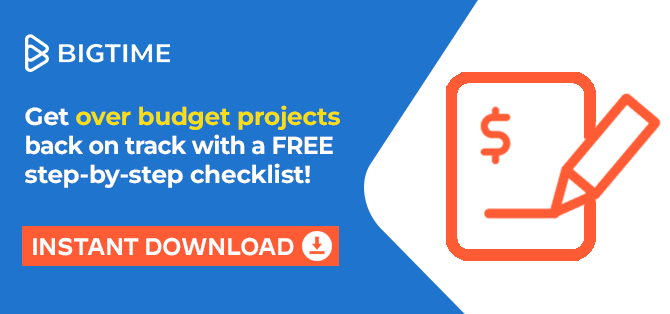 Over Budget Project Checklist for Professional Services by BigTime Software